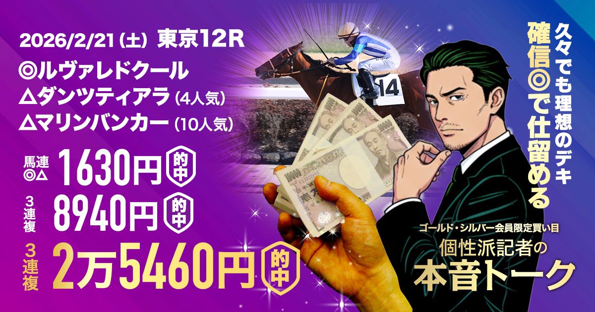 特別ご祝儀でポイントプレゼント】危険な人気馬を知れば、満場一致で